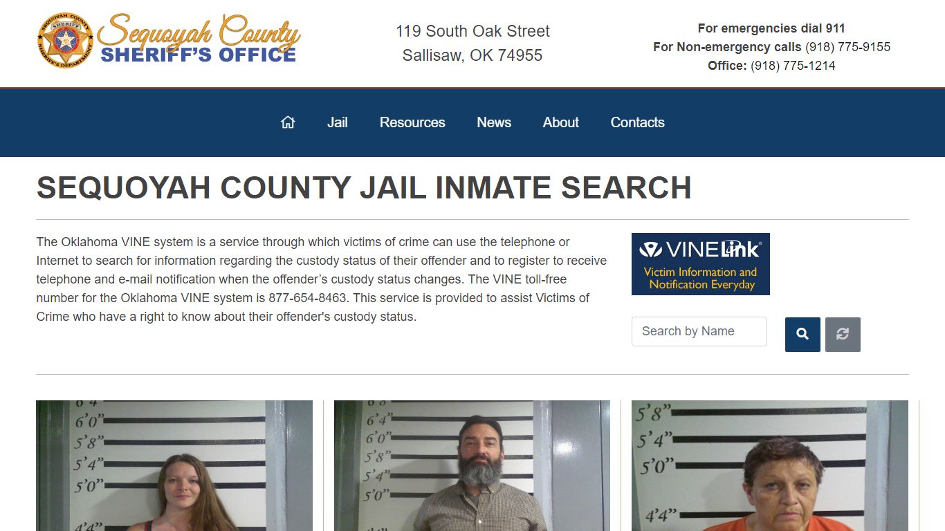 Inmate Search - Sequoyah County Sheriff's Office